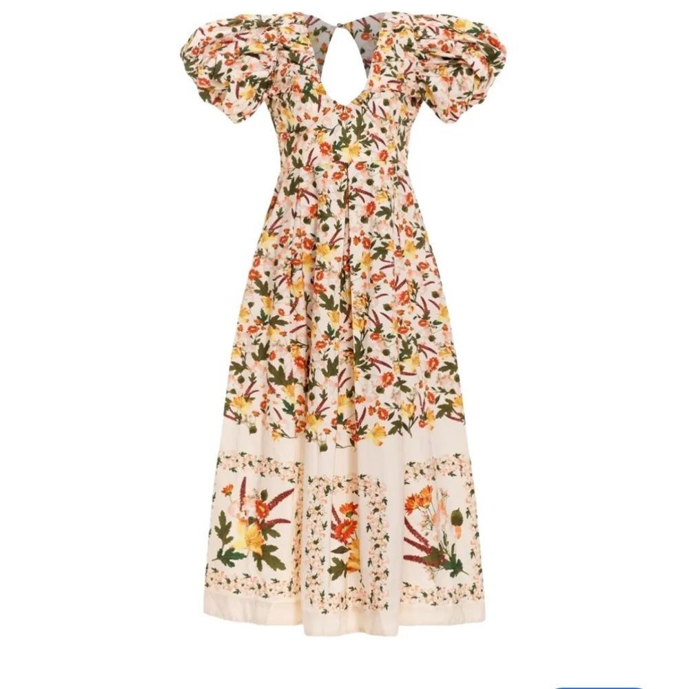 NWOT agua Floral Puff Sleeve Dress sizeL